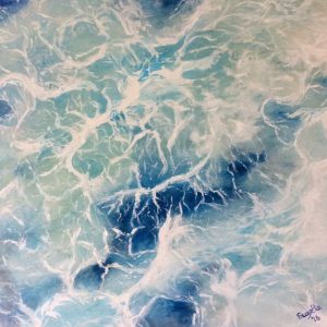 swirling water in various blues and whites